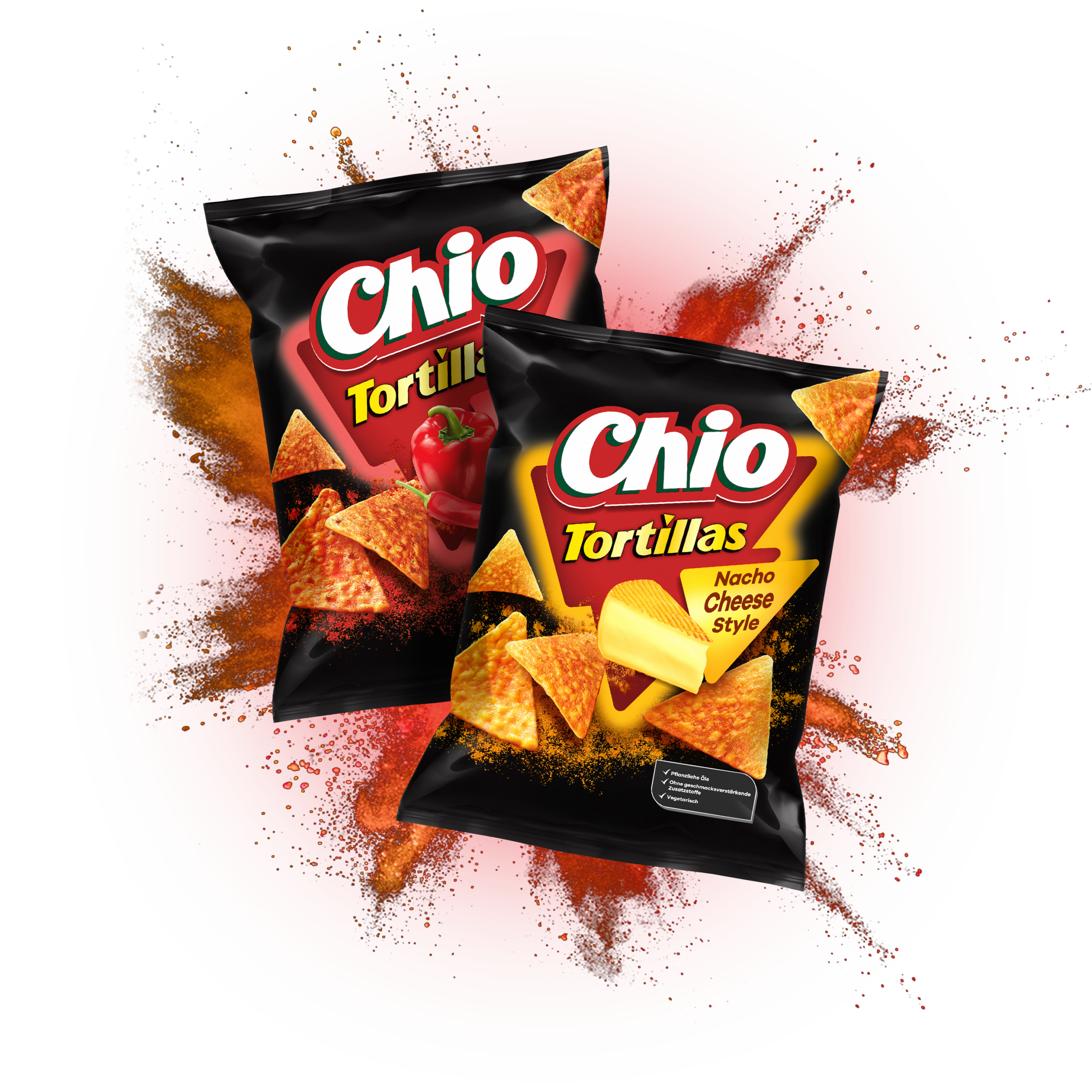 Chio Tortillas Nacho Cheese Style und Chili Style