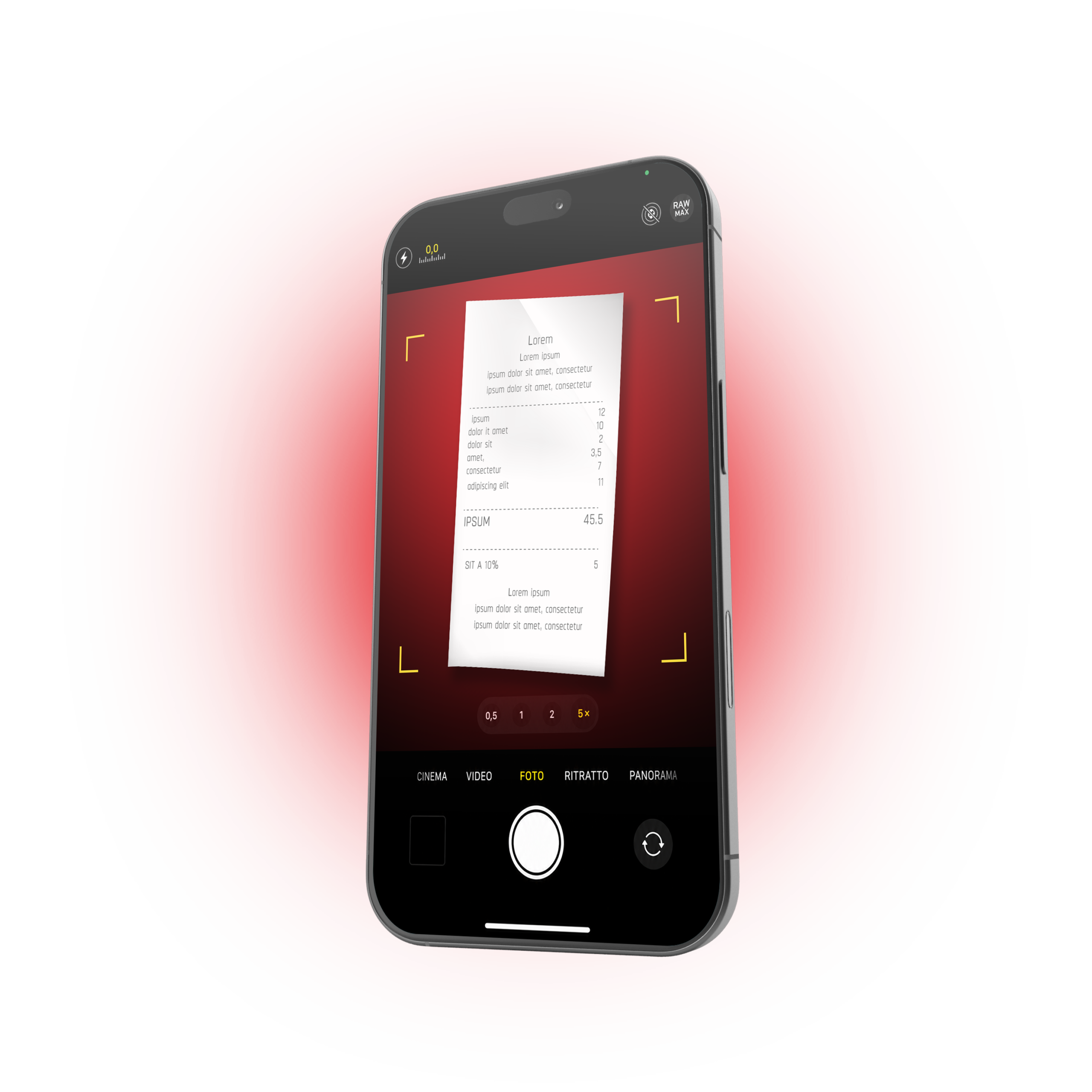 Smartphone fotografiert einen Kassenbon